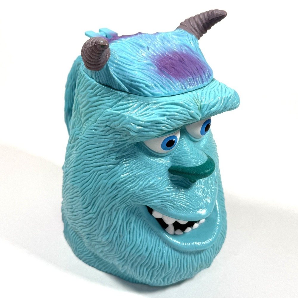 Vintage Disney Pixar Sulley Monsters Inc Mug w Lid Disney On Ice Cup